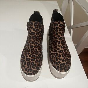 Cheetah wedge sneakers - size 7.5